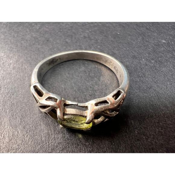 Vintage Helen Andrews peridot hugs and kisses Sterling silver ring size 6.5 - Picture 3 of 15